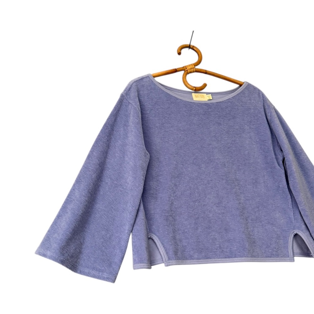 Nation LTD | Fallon Terry Cloth Popover in Wedgewood Size‎ XS - Picture 4 of 13